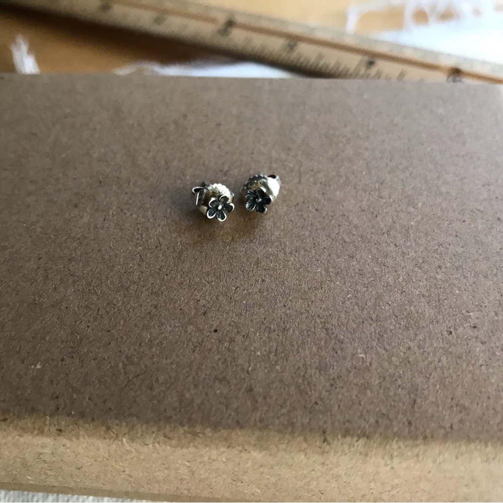 James Avery Sterling Silver Mini Flower Stud Earrings, preowned